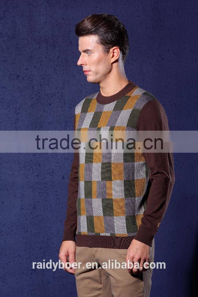 Jacquard style mens multi color sweater