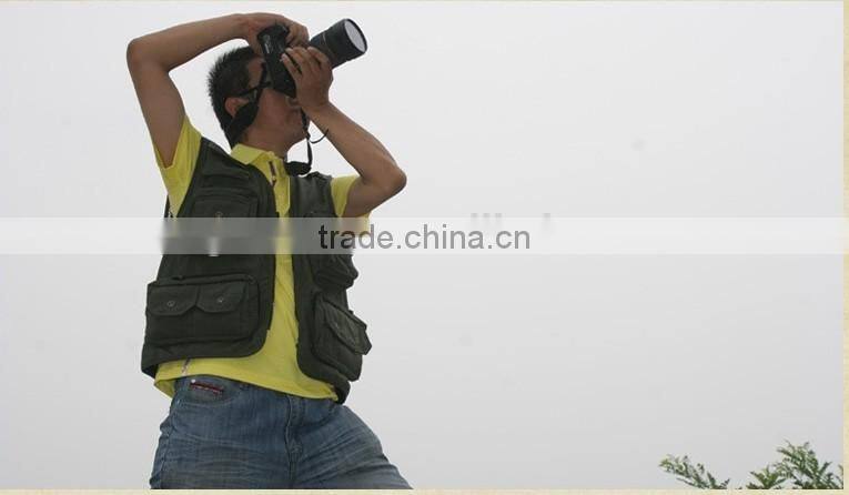 Man's Outdoor Multi-pocket Vest Outdoor Hiking Photography Canvas Vest Waistcoat Of Photographer made in China