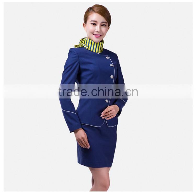 Navy Blue Airline Uniforms Flight Attendant Outfit