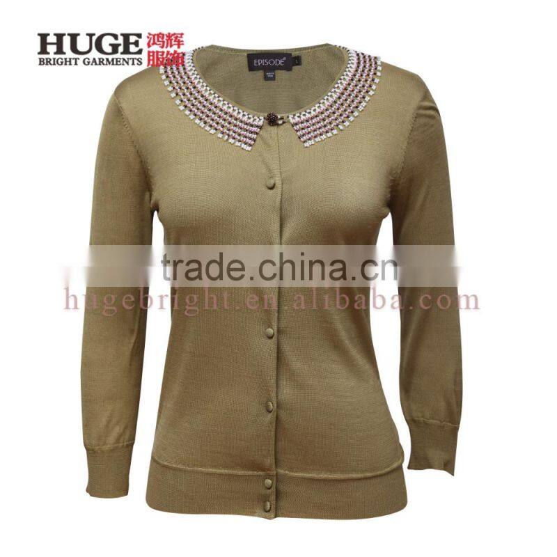 Beaded silk knitwear cardigan manufacturers