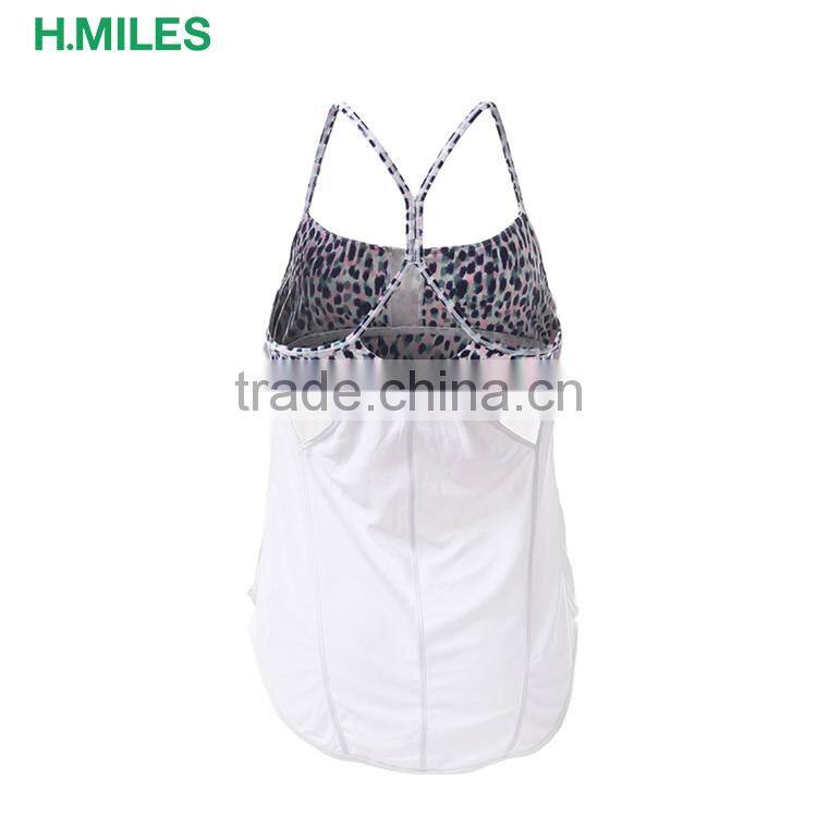 Plain Sports hot sexy activewear yoga gym tank top with built in bra