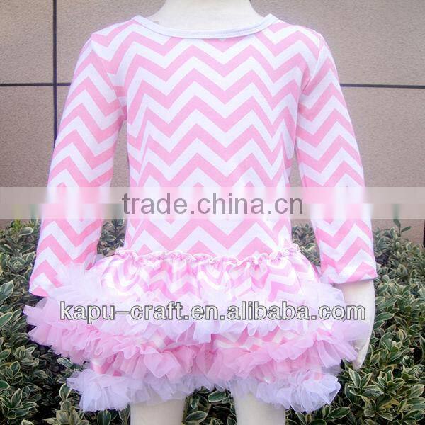 New fashion cotton kids clothing wholesale chevron dresses