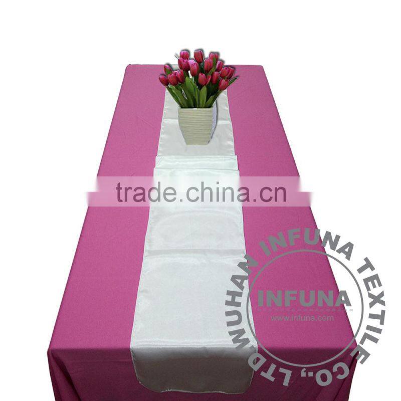 12"x108" Satin Fabric Kitchen & Dining Table Runner Cloth Wedding Party Banquet Decoration (Sublimation print optional).