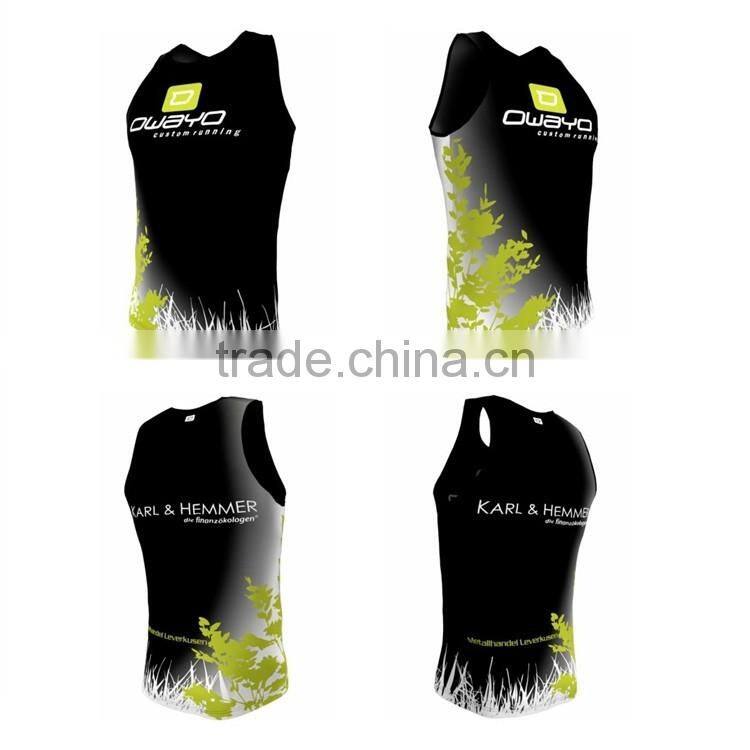 Custom gym tank top of running team no sleeve cool sports singlet/vest for men