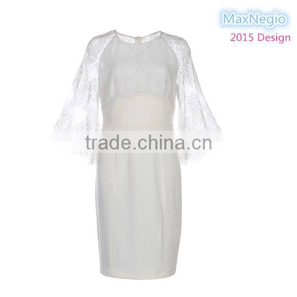 2015 latset MaxNegio Loose lace sleeves Pure Perspective sharara dress