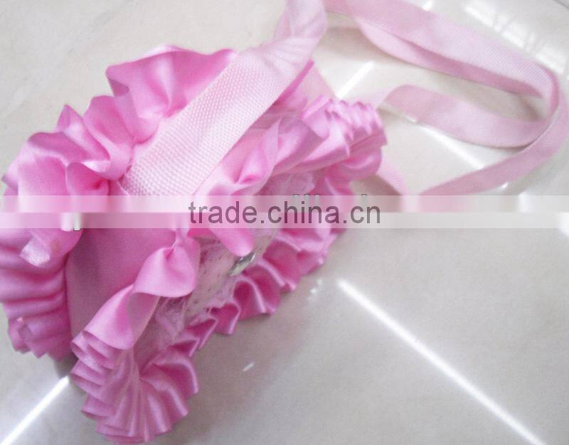 Fashion lace quilt hearted BOW flower little girl bag