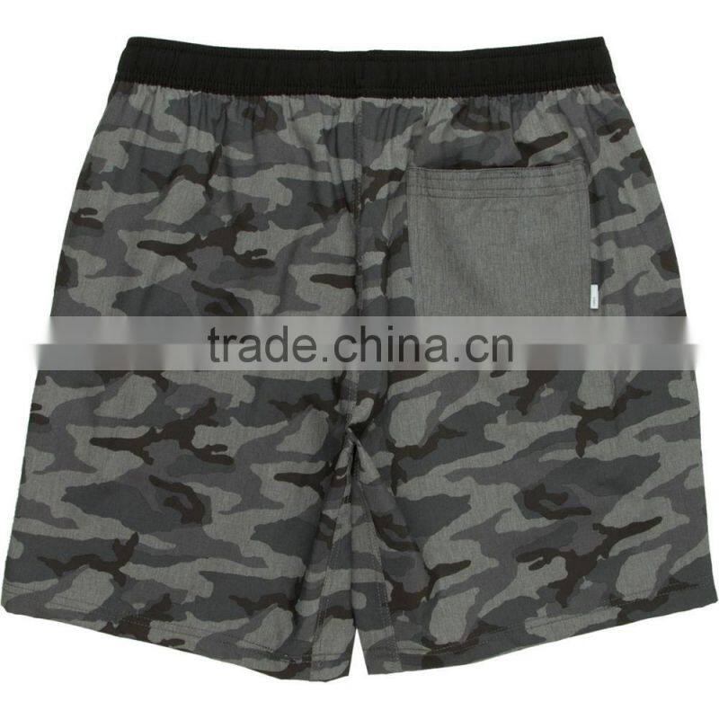 Anti-Odor Technology Mesh Pocket Bags Swimsuit Recycled 4-Way Stretch Material Custom Fit Shorts Allover Military Pattern Printi