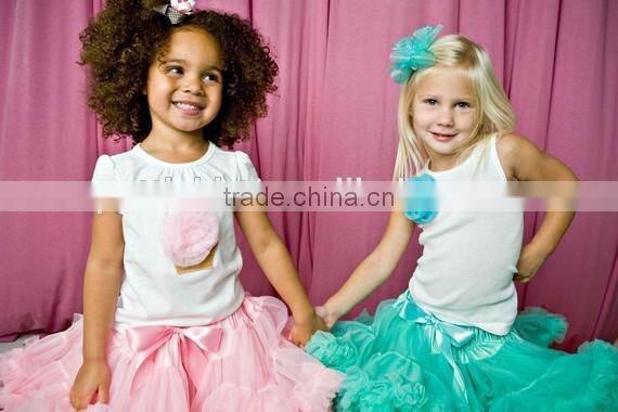 Hot sale cute tutu skirts teen pettiskirt pettiskirt outfit cute girls skirt chiffon wholesale pettiskirts set for girls