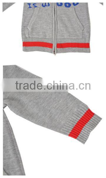 2014 Spring 100% cotton boy's cardigan sweater