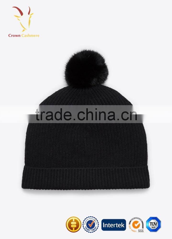 Mongolian Fur Pom Hat,Fur Ball beanie hat