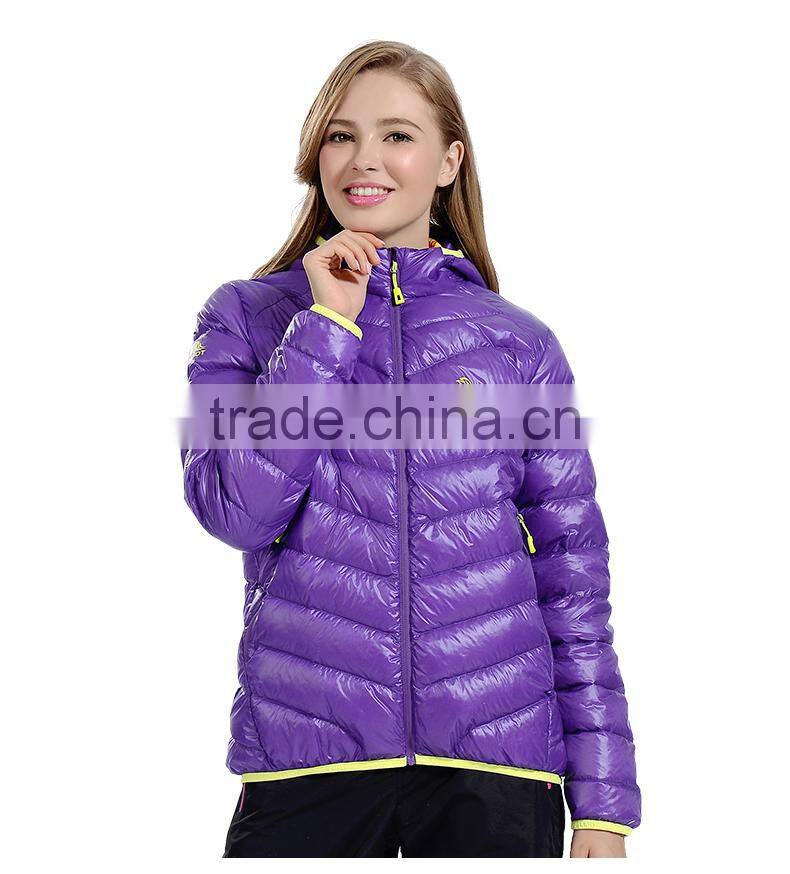 New style women winter ultra ligh down jacket with hood