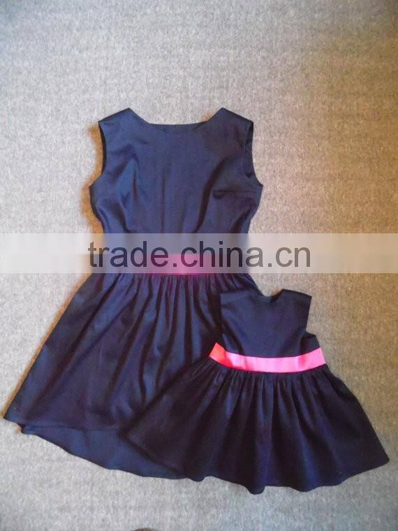 Summer Family Matching Clothing Short Sleeve/sleeveless Mother Daughter Matching Dress