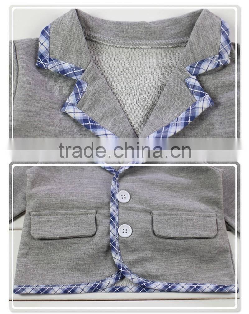 Newborn Baby Boys Gentlemen Boys Bodysuit 2pcs Set Rompers Gentlemen Kids Boys Suit with Coat