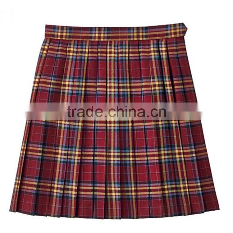 China Wholesales Skirts Short Plain Checked Girl School Uniform Skirt