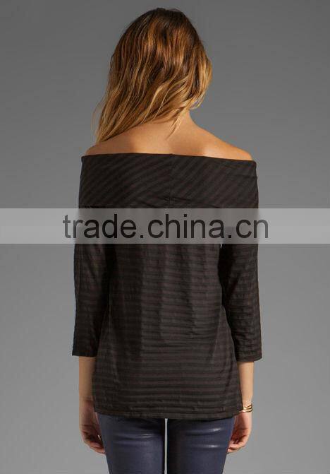 no shoulder cowl neckline t shirt