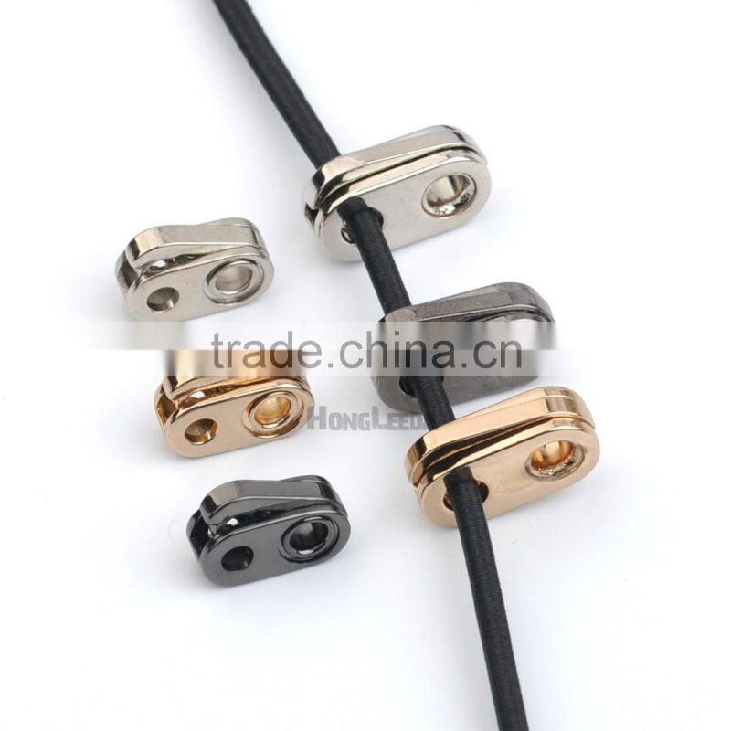 Metal alloy stoppers toggle cord locks Drawstring lock one holes for 3mm 4mm cord STP-022