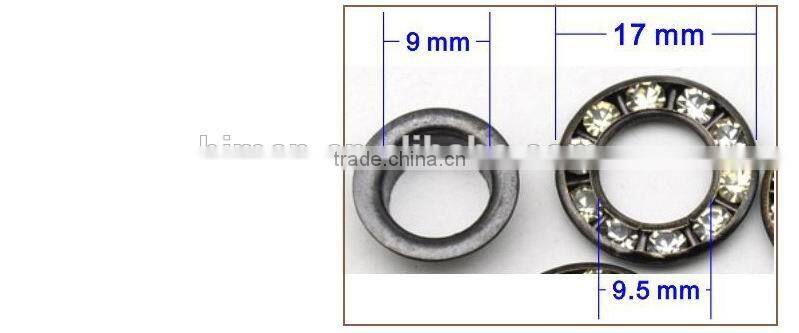 3 colors 17mm round metal brass rhinestone eyelets crystal diamond grommets glass eyelets RE-17mm-001