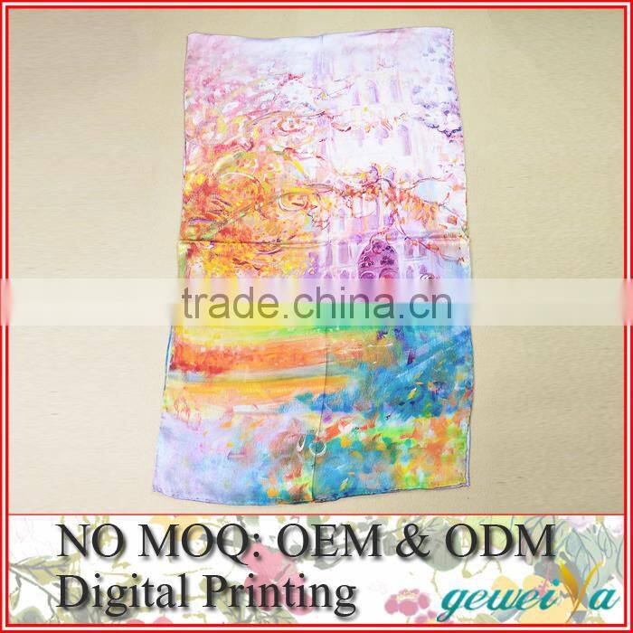 Custom Digital Printed Satin Silk Scarf