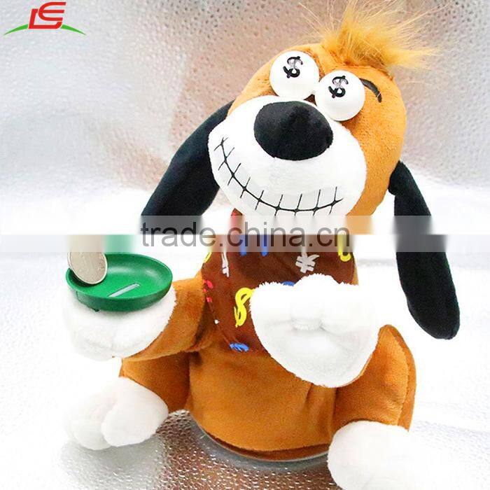 Crazy Laughing Dog Piggy Bank Plush Electric Toys for Kid Children