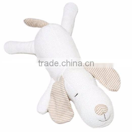Wholesale 100% Organic Plush Dog Baby Teething Toy Doll