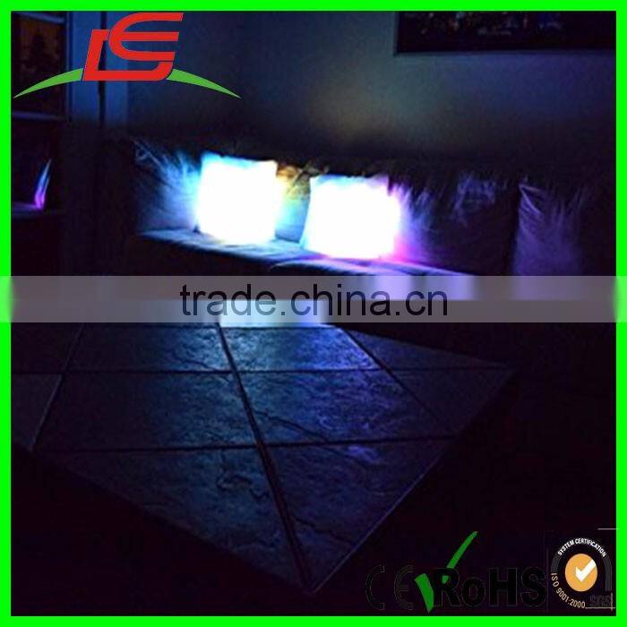 Decorative Shaped Illuminated Square Glow LED Light up Couch Pillow
