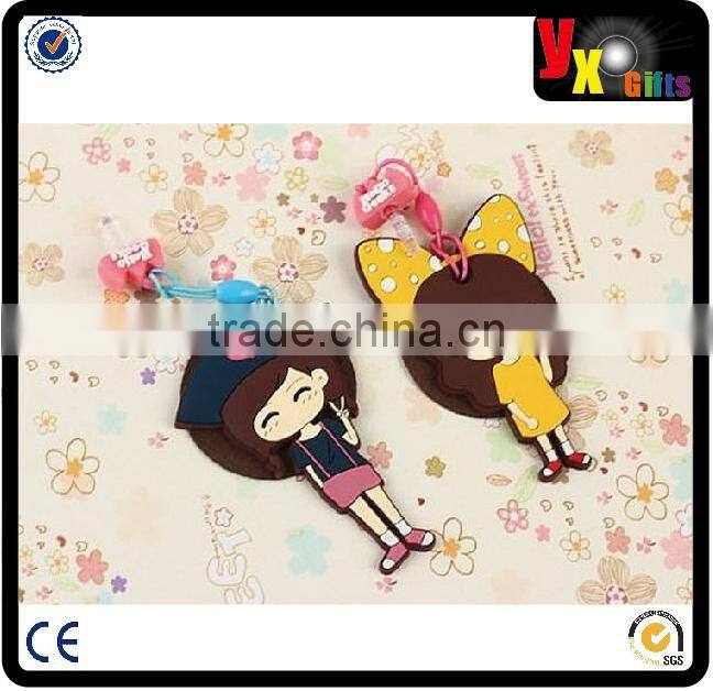 3D Cute Owl Bird PVC Cell Phone Headset Dust Plug