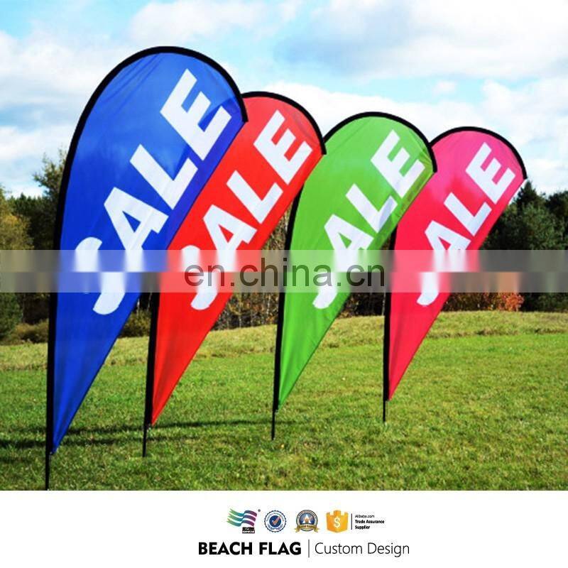 Cheap teardrop flags at beach for sale
