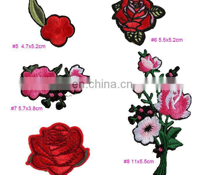 embroidery patch hand rose flower patches embroidery for Women Clothing