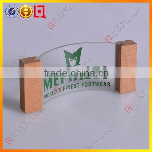 2014 Curved shape acrylic wholesale handmade wood signs