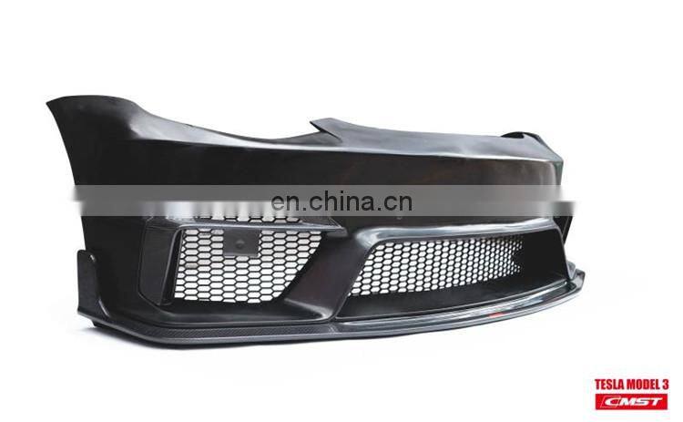 Front bumper rear bumper for Tesla model 3 in CMST style half carbon fiber material body kit for tesla model 3 facelift