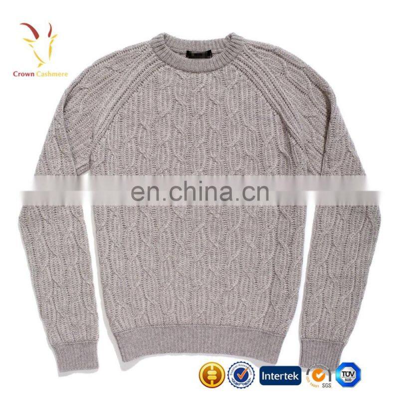 Mens Cable Knit Pure Cashmere Sweater Casual Warm Sweater