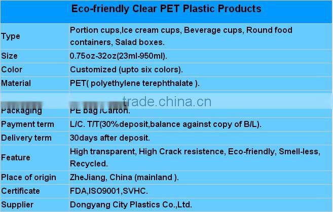 High Quality Custom Printed Plastic Cups Disposable Round Food Container Plastic Cups China Manufacturer Salad Cup