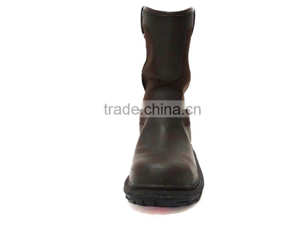 Best quality brown color pull-up rubber sole safety rigger boots