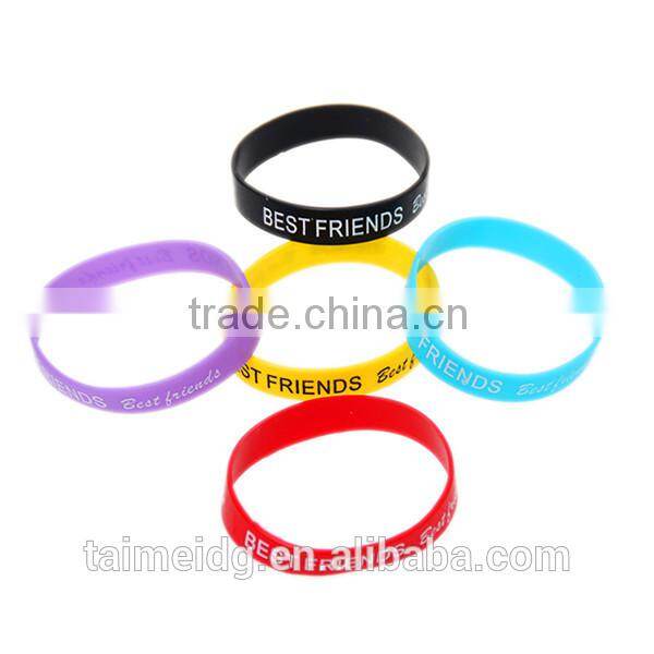 Fashion style debossed ink filled wristband