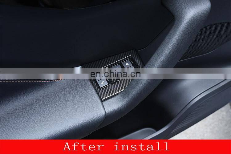 Carbon Fiber Style ABS Car Door Seat Memory Button Cover Trim For Jaguar F-Pace f pace 2016 2017 2018 Accessories