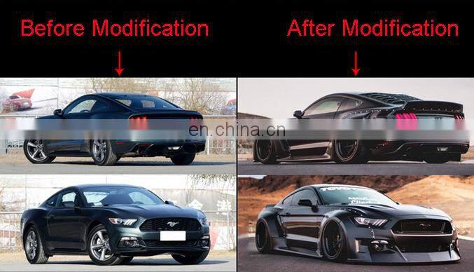 Runde Clinched Style Car Modification Imported Resin Wide Body Wheel Eyebrow Side Skirt Spoiler For 15-17 Ford Mustang Body Kit