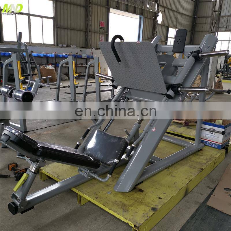 Plate Loaded Hack Squat Machine Gym Fitness Equipment MND PL56 Commercial Sport Equipment 45 degree Linear Leg Press Machine