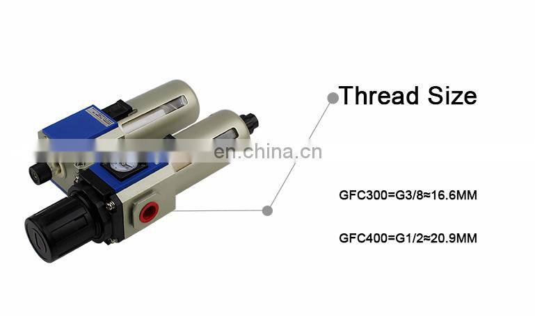 GFC Airtac type FRL air filter regulator lubricator unit combination two union