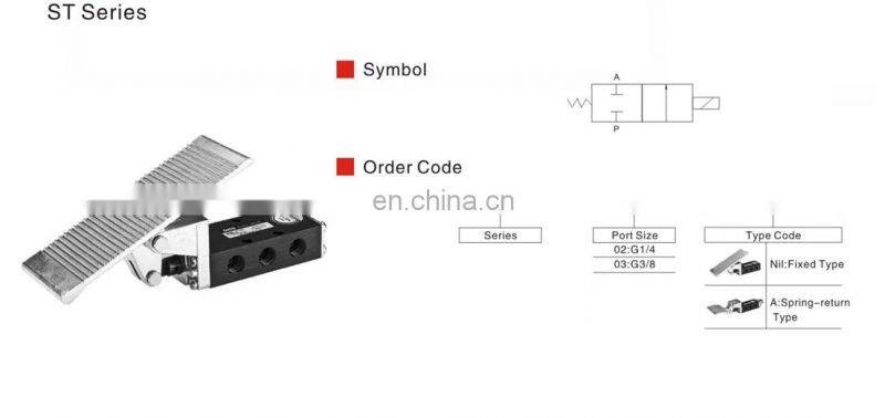 SNS ST Series Aluminum Alloy Pneumatic Sensitive Air Brake Foot Control Valve