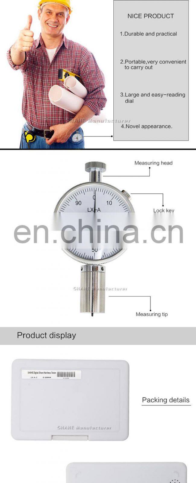LX-A-2 high quality Shore A Durometer rubber hardness tester shore hardness tester