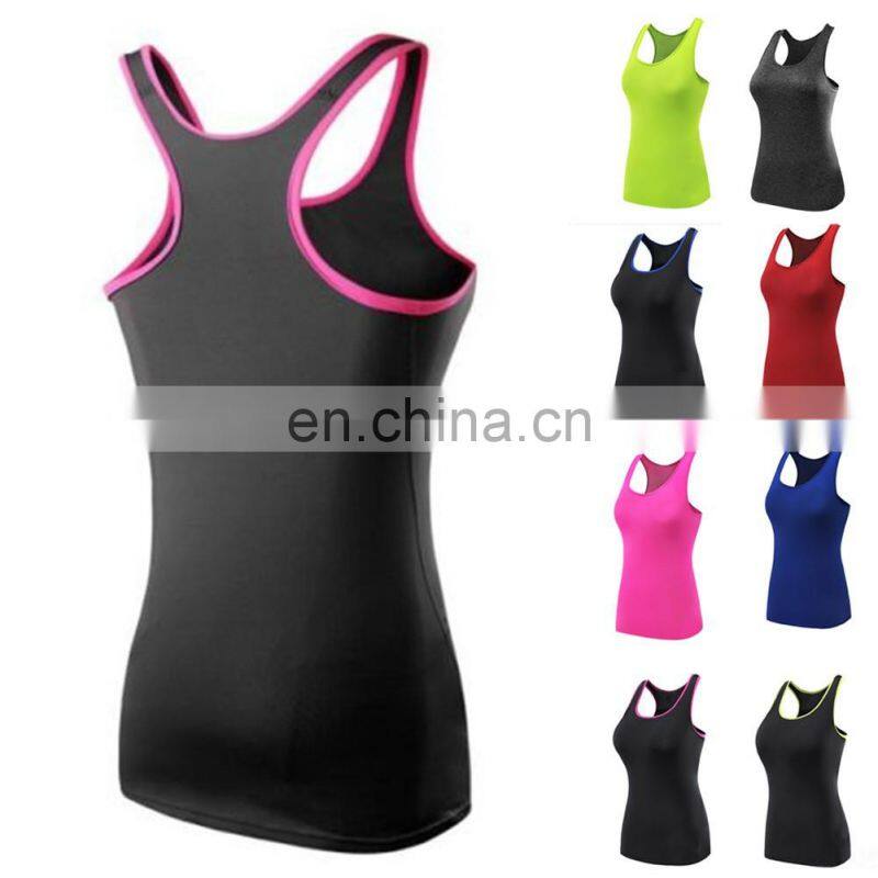 Custom Design Printed Gym fitness yoga Sexy ladies singlets tank top gym one color pure cotton singlet for women girls
