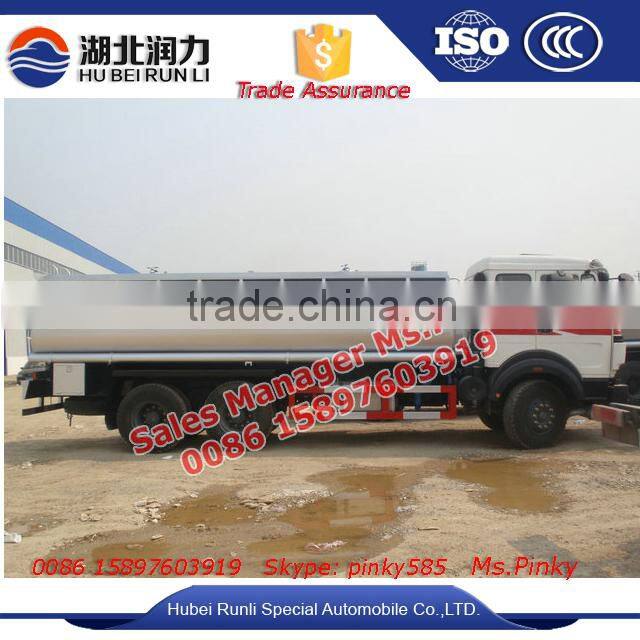 6Wheel Baotou Beiben Mobile Fuel Truck 20Cube Meter Fuel Tanker Vehicle RHD OR LHD
