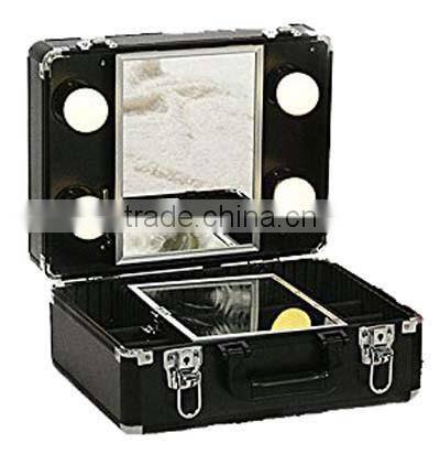 Professional Aluminum Cosmetic Vanity carrying case with light and mirror
