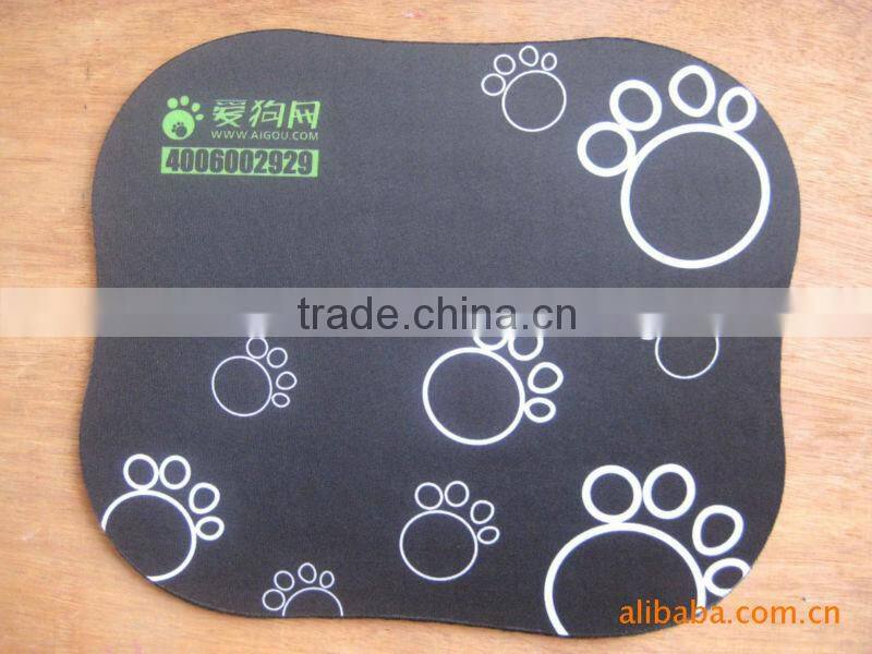 custom die cut shape fabric mouse pad, promotional neoprene mouse pad