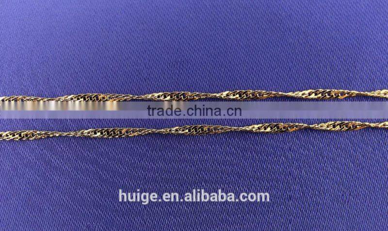 2015 Yiwu Simple Design Jewellery Hot Sales Brass Chain Gold Plated Pendant Necklace