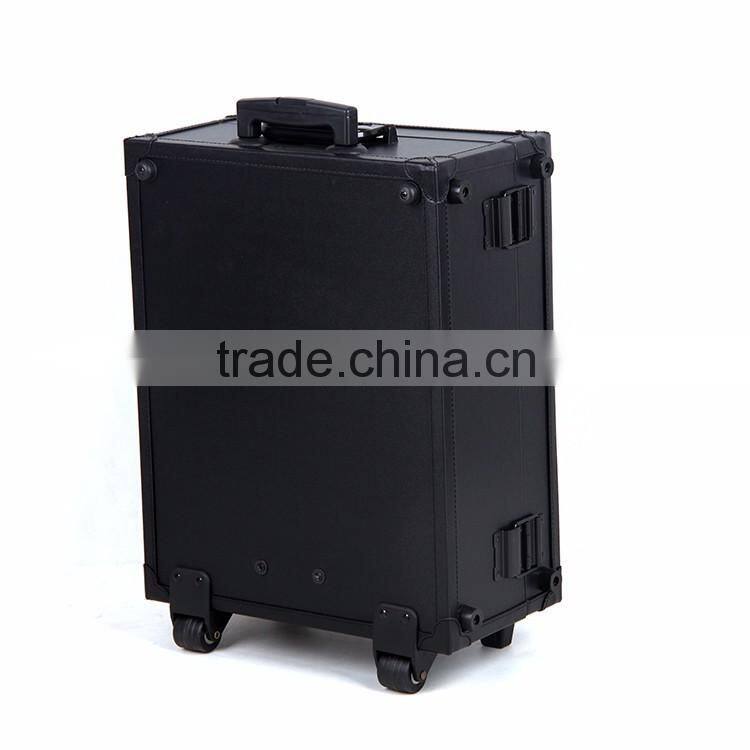 Hot product!!! PVC lighted makeup case with lights rolling makeup train case with light mirror