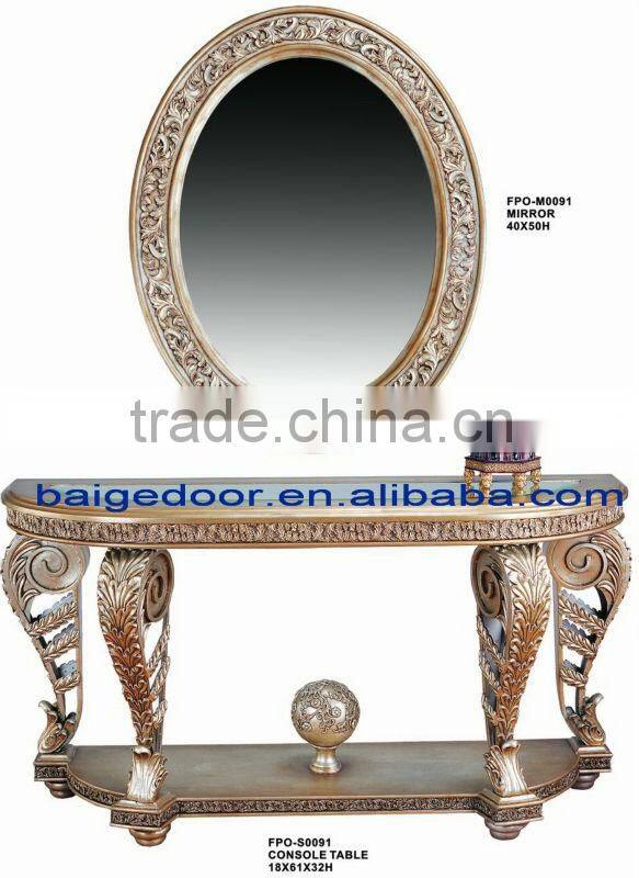 Luxury Wrought Iron Console Table and Mirror S-0091