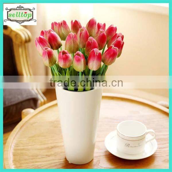 34cm mini pu real touch artificial orange tulips