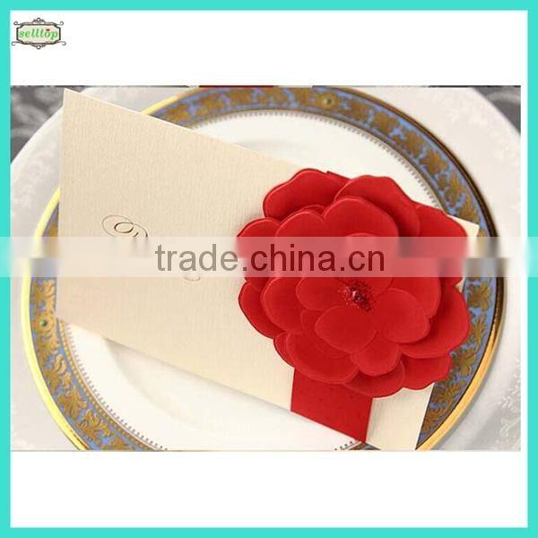 2014 high quality handmade english wedding invitation card