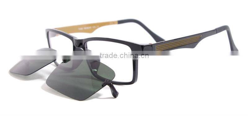 Men Full Rim TR90 Fashion Magnetic Clip On Polarized Sunglasses 2015